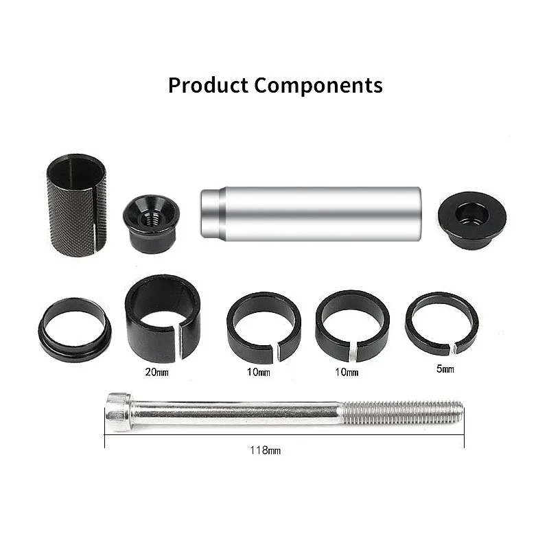 

122.5 Mm Bicycle Fork Stem Adapter Adjustable Aluminum Alloy Bicycle Handlebar Riser Bike Extension Steerer Tube