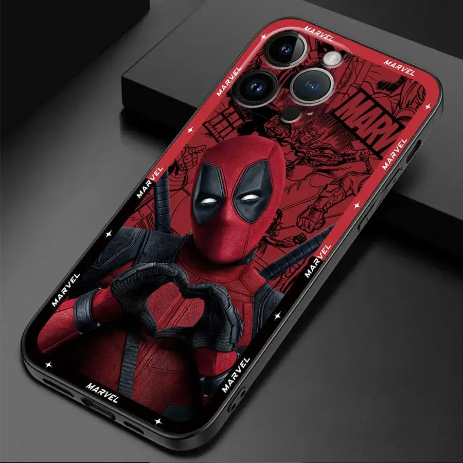 Фото Чехол для телефона Marvel Deadpool для Apple iPhone XR 15 16 Pro Max SE 11 14 XS X 13 Pro 7 8 12 Mini XS Max, мягкий чехол из ТПУ №3