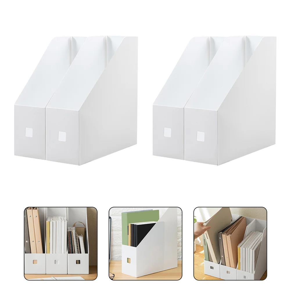 

2 Pcs File Storage Rack Multipurpose Vertical Organizer Shelf Document Plastic Bookshelf Office Holder Student Use