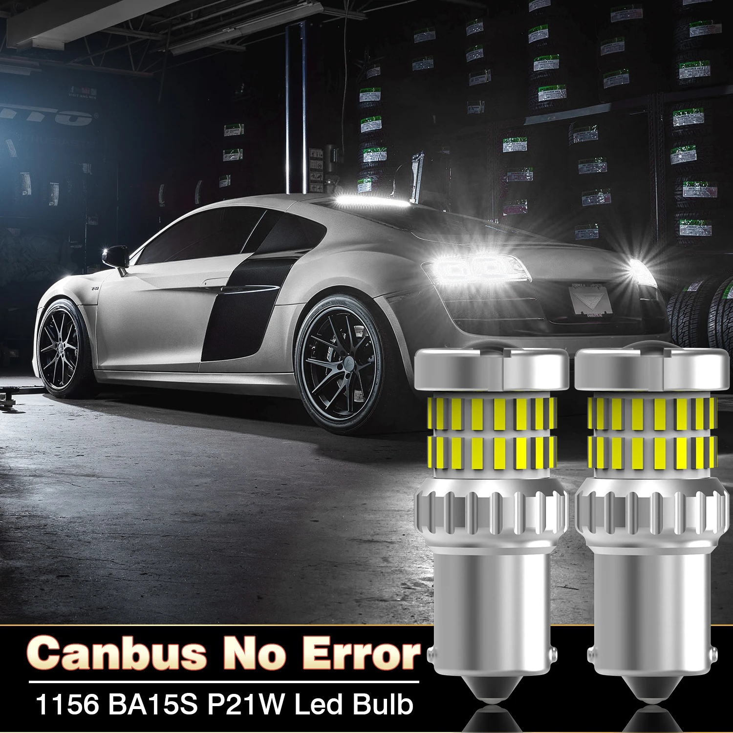 Фото 2 шт. 1156 BA15S P21W CANBUS LED-лампы для автомобиля, сверхъяркие, с диодами Turbo и чипами SMD 1440+3020, стоп-сигналы для Opel Astra J H GTC №1