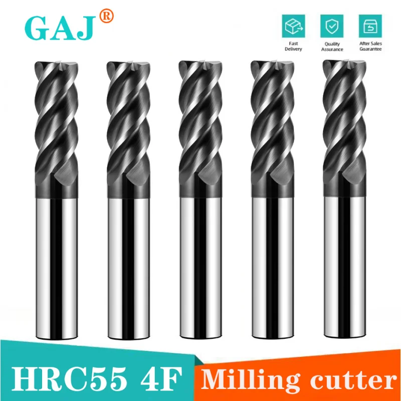 HRC55 R0.2 0,3 Концевая фреза с угловым радиусом CNC R Фреза с бычьим носом Фреза по металлу Инструмент из карбида вольфрама Сталь R0.5 R1 4флейты