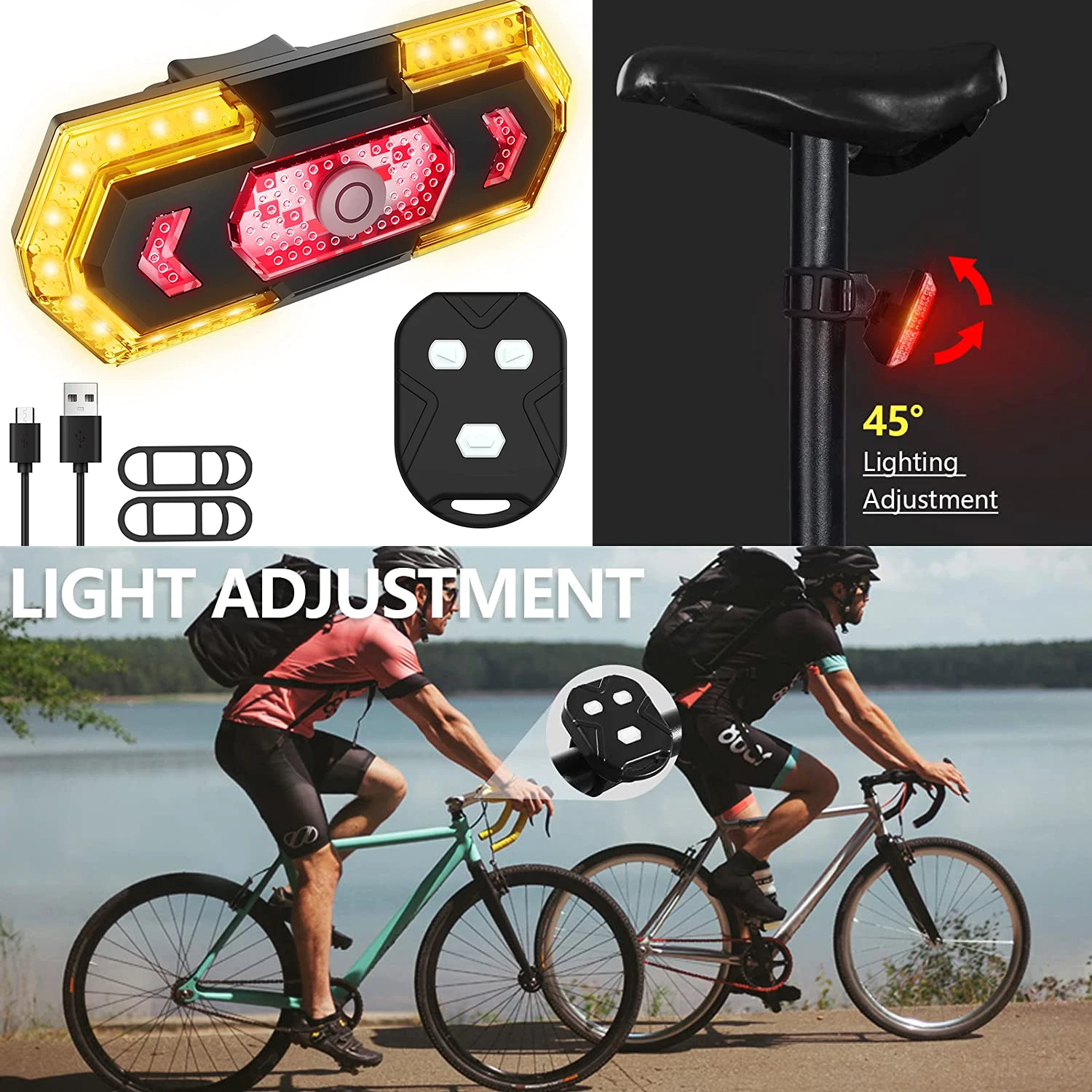 Задний Фонарь велосипедный Аккумуляторный со звуковыми напоминаниями 1 шт.