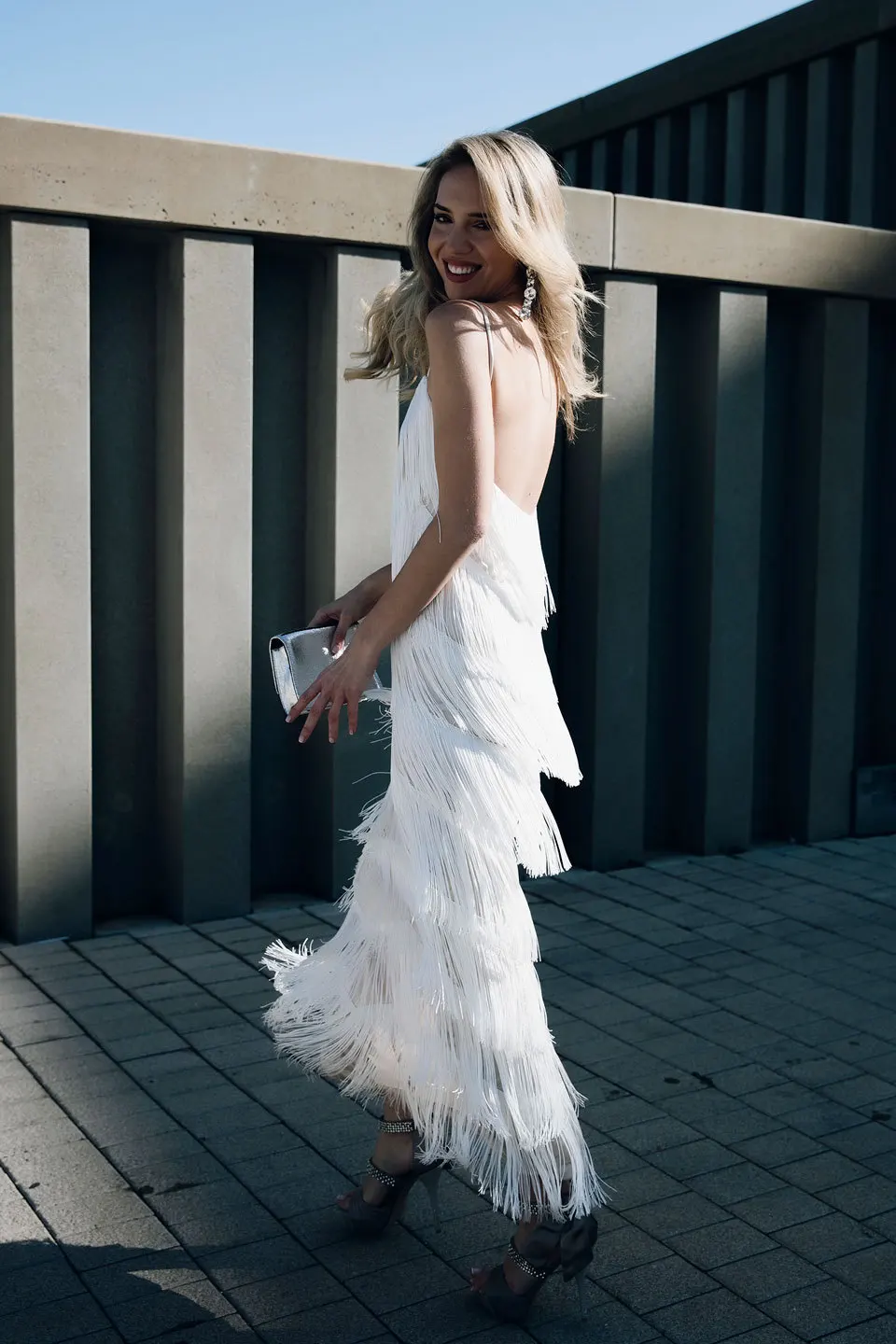 Women Sexy Tassels Party Gown High Quality Spaghetti Deep V-neck Backless Club Dress Fashion Pleated Beach Dresses