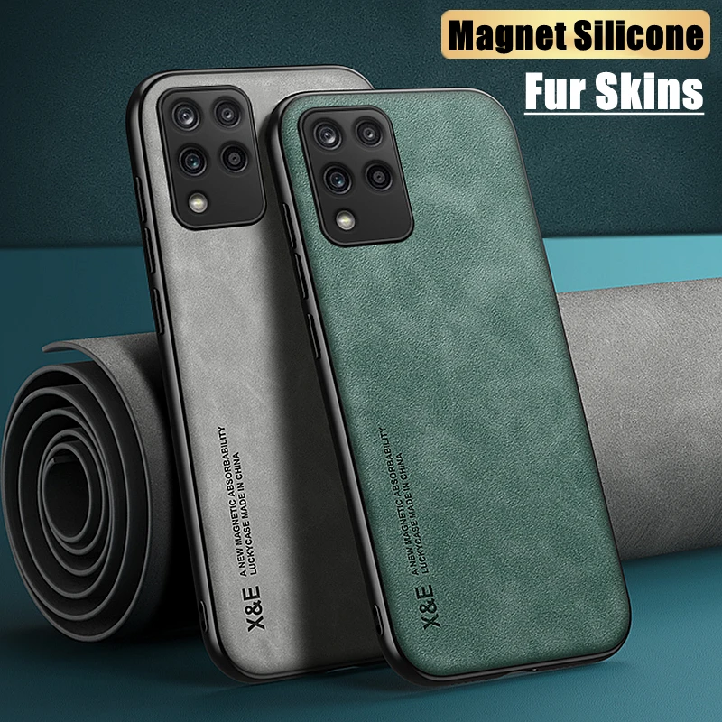 

Кожаный чехол с мехом, чехол для Samsung Galaxy M32, M12, M22, M33, M51, противоударный мягкий силиконовый Магнитный чехол, чехол, чехол