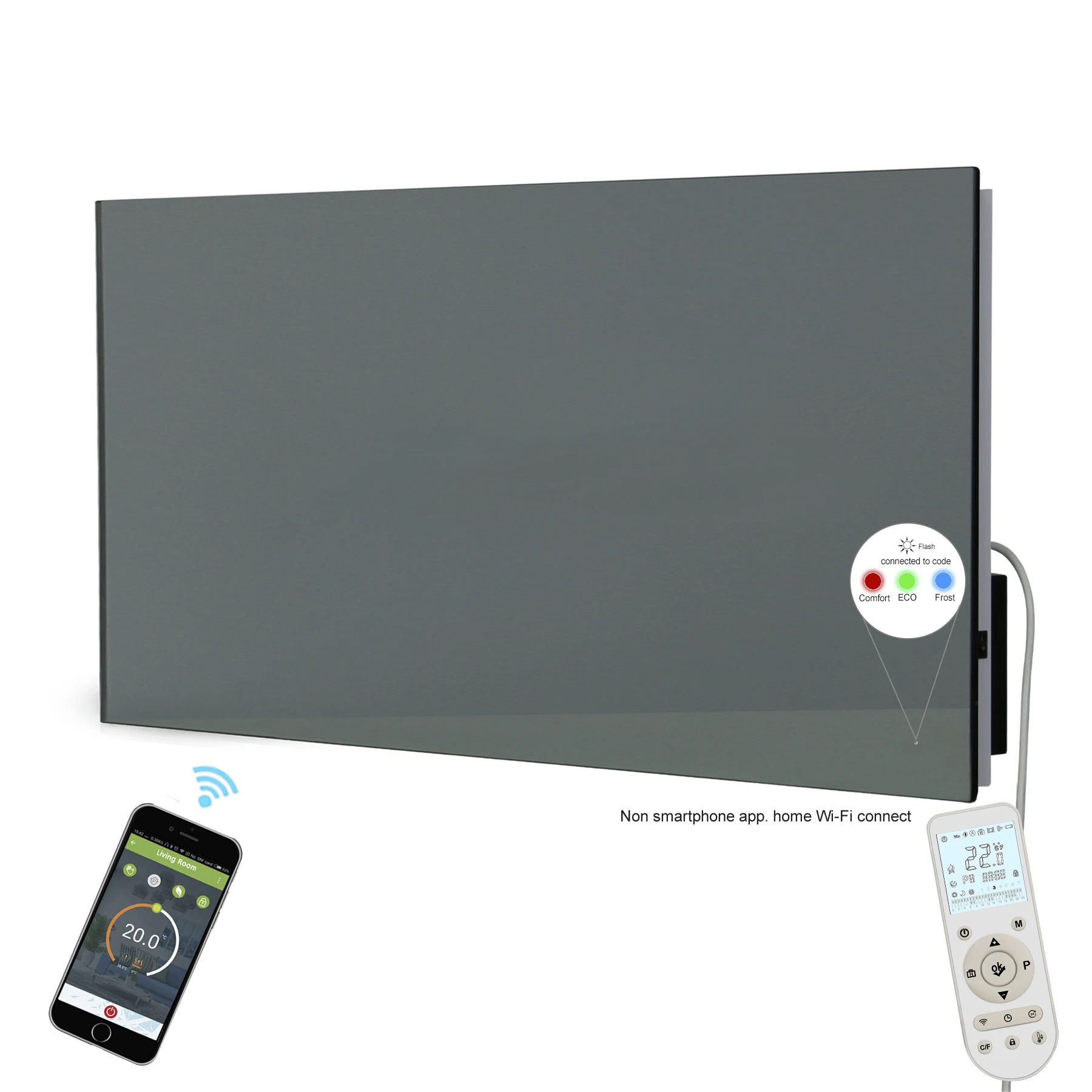 

Интеллектуальный 7-дневный-24 часа, Еженедельный программируемый дефоггер M075P 750 Вт 220-240 в 50-60 Гц, инфракрасные зеркальные карбоновые панельные обогреватели