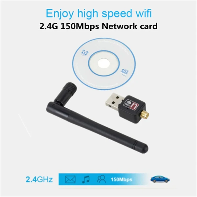 USB 150M 300M Network Card WiFi Wireless Adapter 802.11n WIFI With Antenna Suitable For Laptop Desktop Computer | Компьютеры и офис