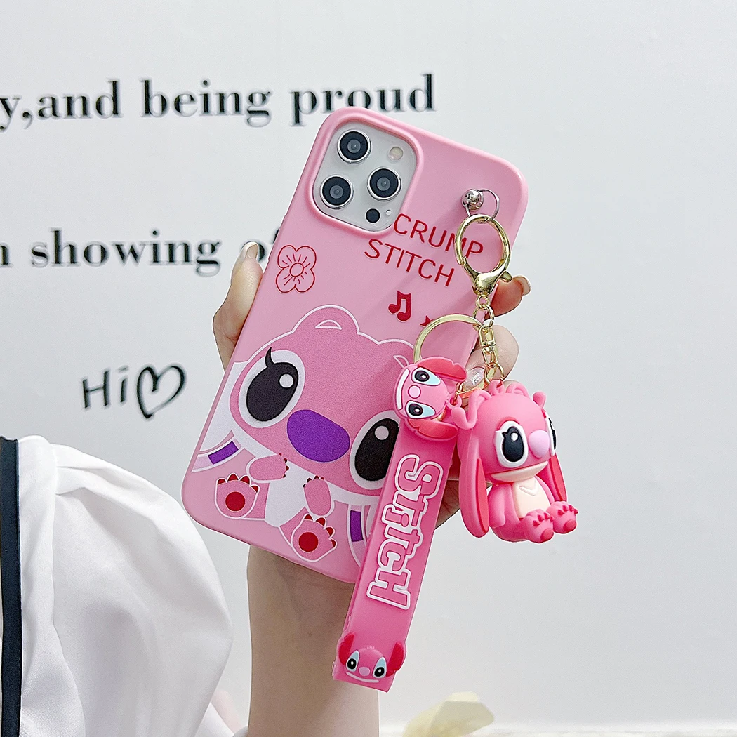 For Huawei Nova 11SE Y72 Honor X6A X7A X7B X8A X5 X9B X8B 90 100 200 lite Kawaii Stitch Case With Keychain