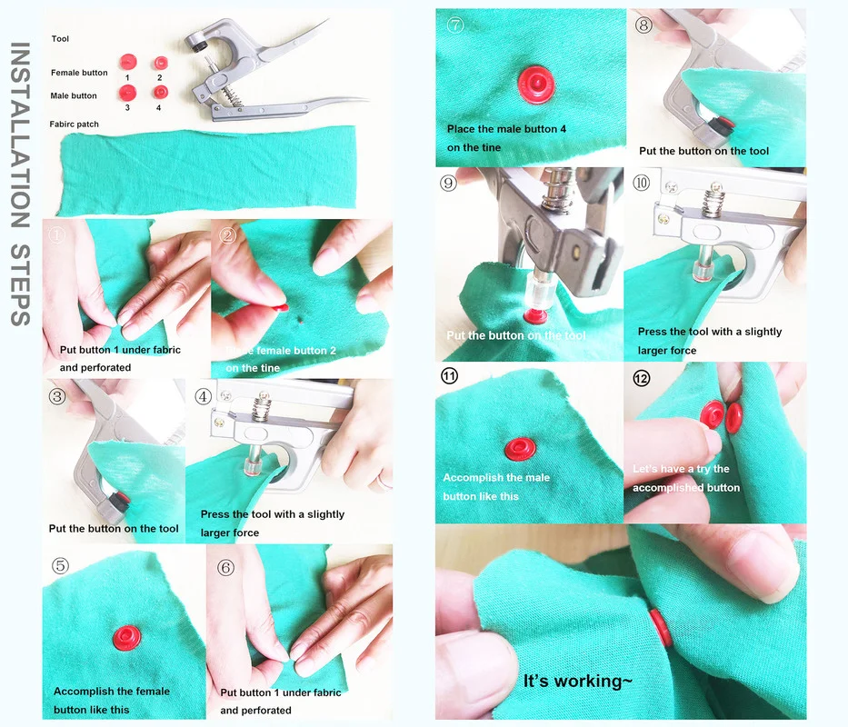 150-360 набор u-образной формы T5 крепежные щипцы для кнопок инструментов KAM кнопка