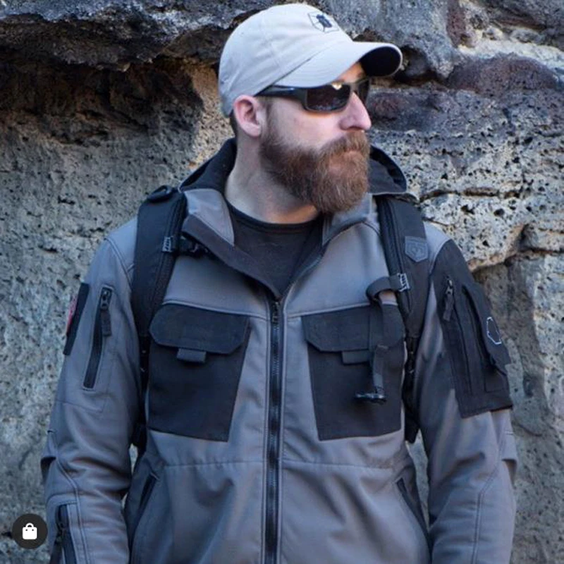 

Soft Shell Tactical Jacket Men Military Special Agent Windproof Waterproof Multi-pocket Cargo Jackets Outdoor SWAT Combat Coat