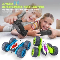 rc stunt car 1 24 drift vehicle 2 4g 4wd 360 degree routation double side flip rolling swing arm remote control stunt vehicle