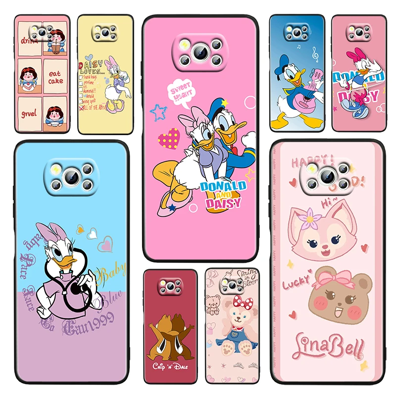 

Disney Cute Anime Friends Black Phone Case For Xiaomi Poco M4 X4 X3 F3 GT NFC M3 C3 M2 F2 F1 X2 Pro Gel Soft TPU Silicone Fundas