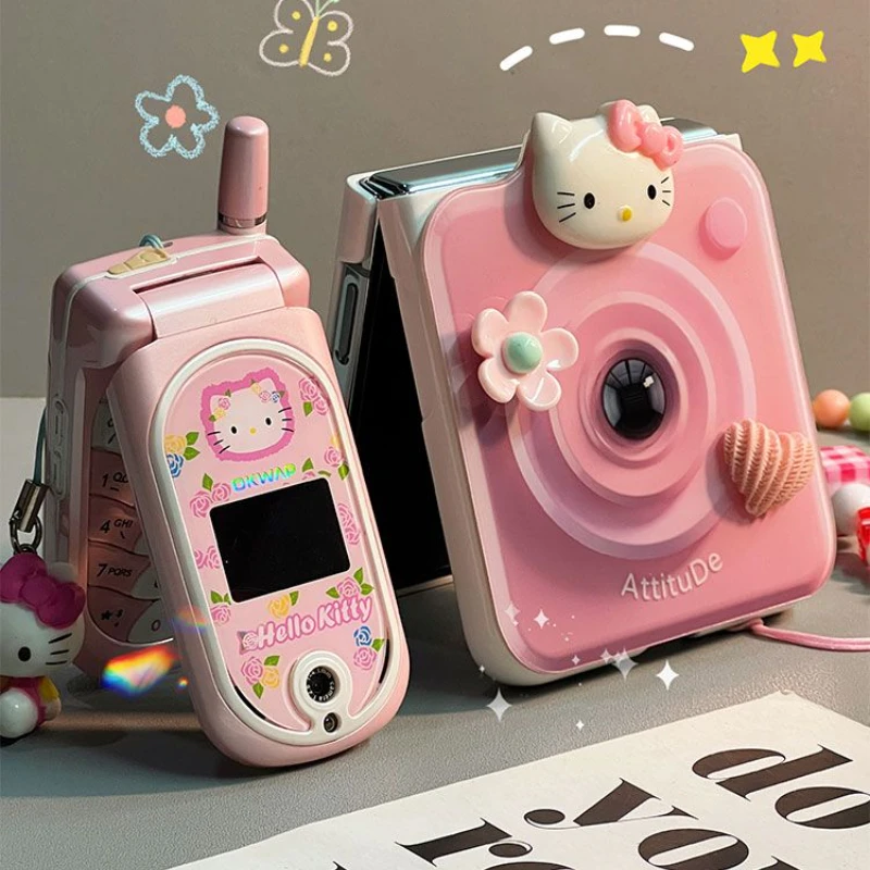 

Чехол для телефона Sanrio с аниме Hello Kitty Samsung, мультяшный чехол для Samsung Z Flip 5 4, милый чехол для сотового телефона, аксессуары для сотового телефона