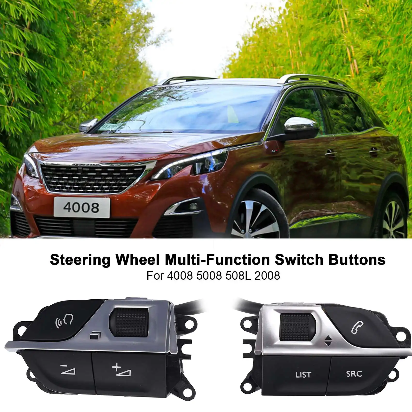 

Многофункциональные кнопки на руль автомобиля для Peugeot 4008 5008 508L 2008