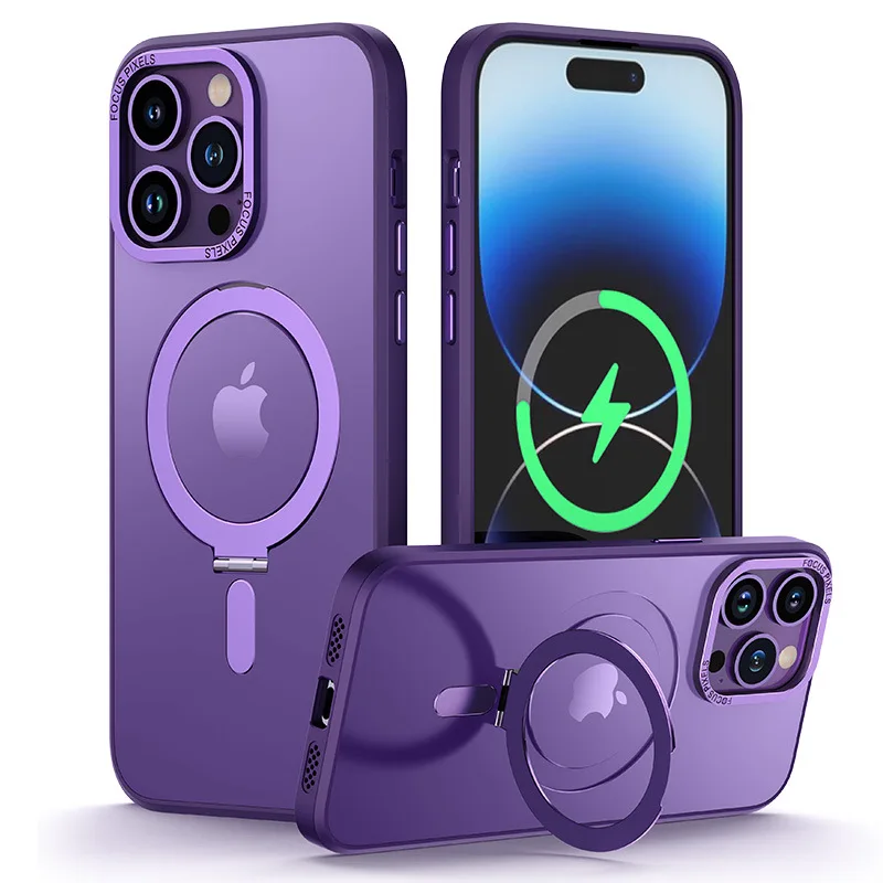 

Applicable to Iphone14promax Phone Case New Apple 13pro Magnetic Charging Drop-Resistant Bracket Protective Cover