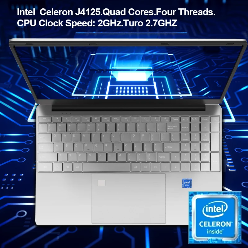 Офисный ноутбук 2022 дюйма 16 ГБ ОЗУ 1 ТБ SSD Intel Celeron J4125 с разблокировкой по отпечатку