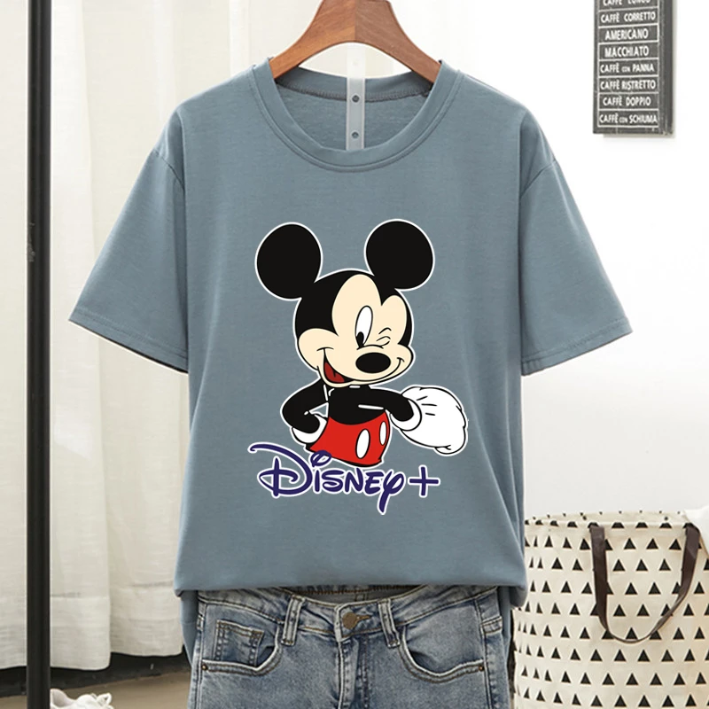 

Disney 2021 Summer Mickey Mouse T Shirt Women Harajuku Kawaii T-shirt Femal Anime T Shirts Y2K Tops Woman Clothing 90s Aesthetic