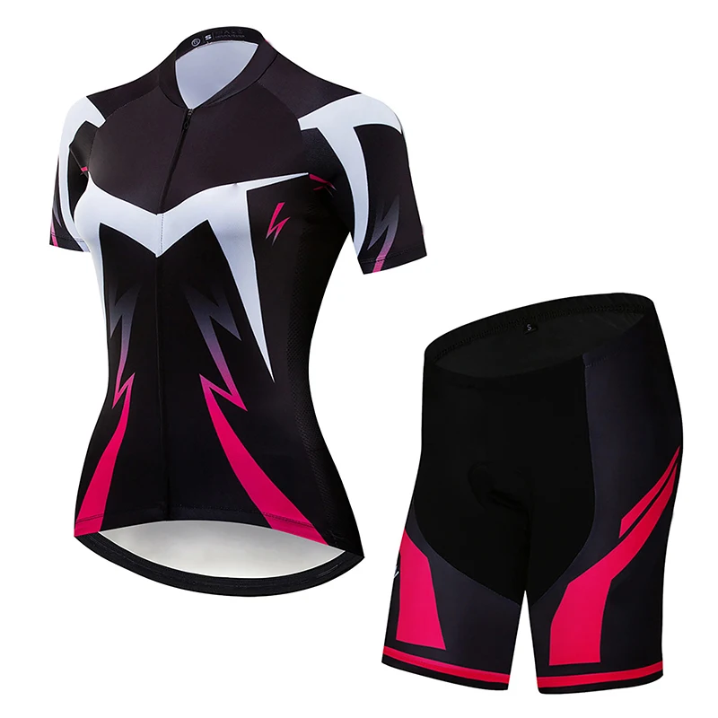 

Женский велосипедный комплект из Джерси, летняя одежда для велоспорта с защитой от УФ лучей, быстросохнущая Женская одежда для горных велосипедов, комплект для велоспорта