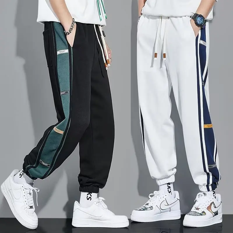 

NEW Classic Streetwear Hip Hop Joggers Men Letter Ribbons Cargo Pants Pockets Track Tactical Casual Male Trousers Sweatpant K136