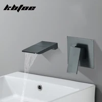 Chrome/Black/Gold Bathroom Basin Faucet Waterfall Spout Wall Mounted Brass Washing Basin Taps Hot Cold Water Sink Mixer Bath Tap