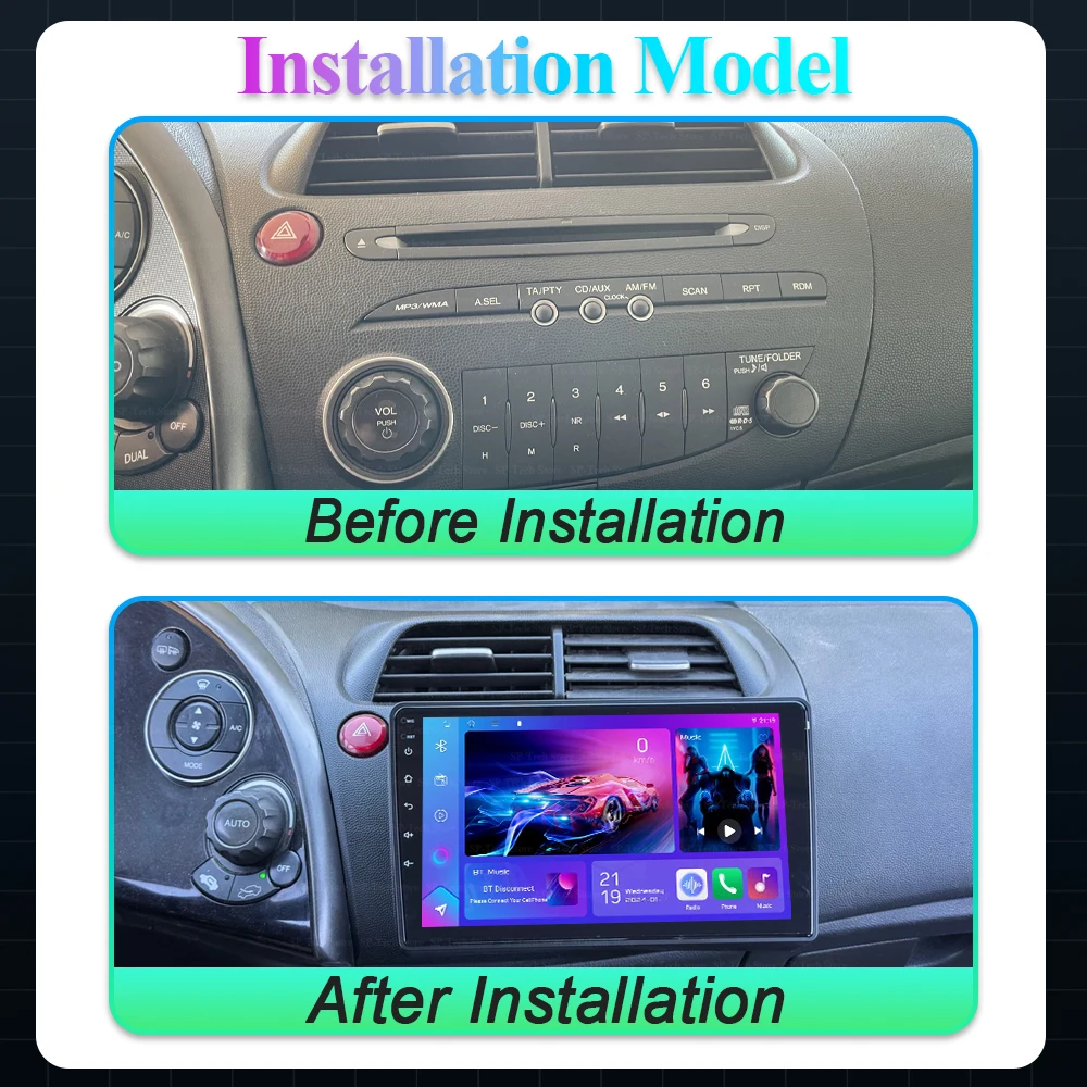Фото Для Honda Civic Hatchback 2006, 2007, 2008, 2009, 2010, 2011, Android 15, LHD RHD, автомобильный радиоприемник, стерео, мультимедийный плеер, навигация, GPS 5G №3