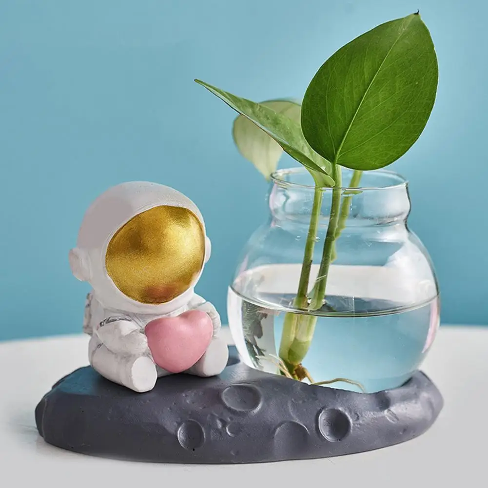 

Water Planting Vase Glass Vase Resin Astronaut Diver Ornaments with Clear Spaceman Hydroponics Flower Vase Flower Pot Home Decor