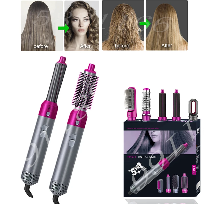 

5-in-1 Curling Iron Air Wrap Curle Hair Dryer Brush Kit Anion Curler Straightener Air Comb Curling Iron Hair Dryer Beauty Salon