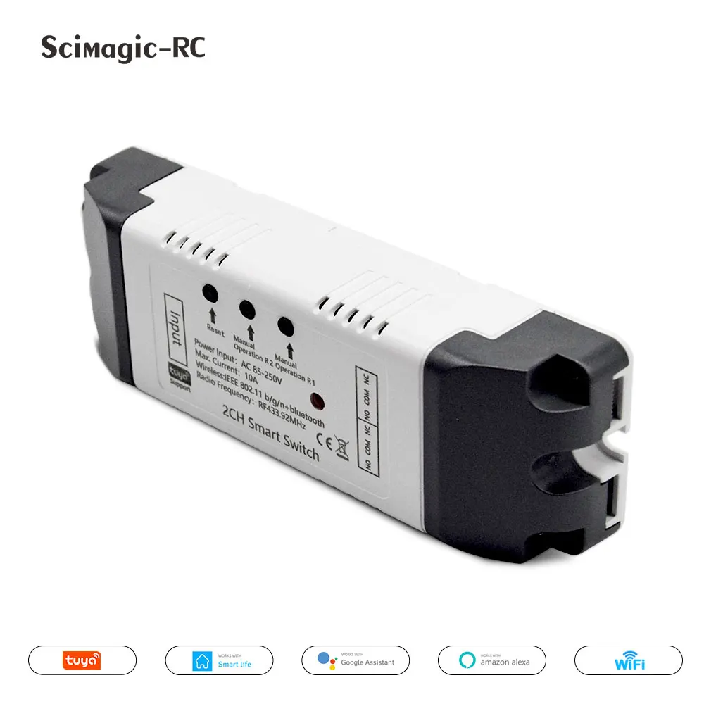 2CH 1CH Tuya Smart Remote Control Беспроводной модуль переключателя Wi-Fi DC7-32V AC85-250V 2200W RF приемник 10A Wi-Fi Relay DIY
