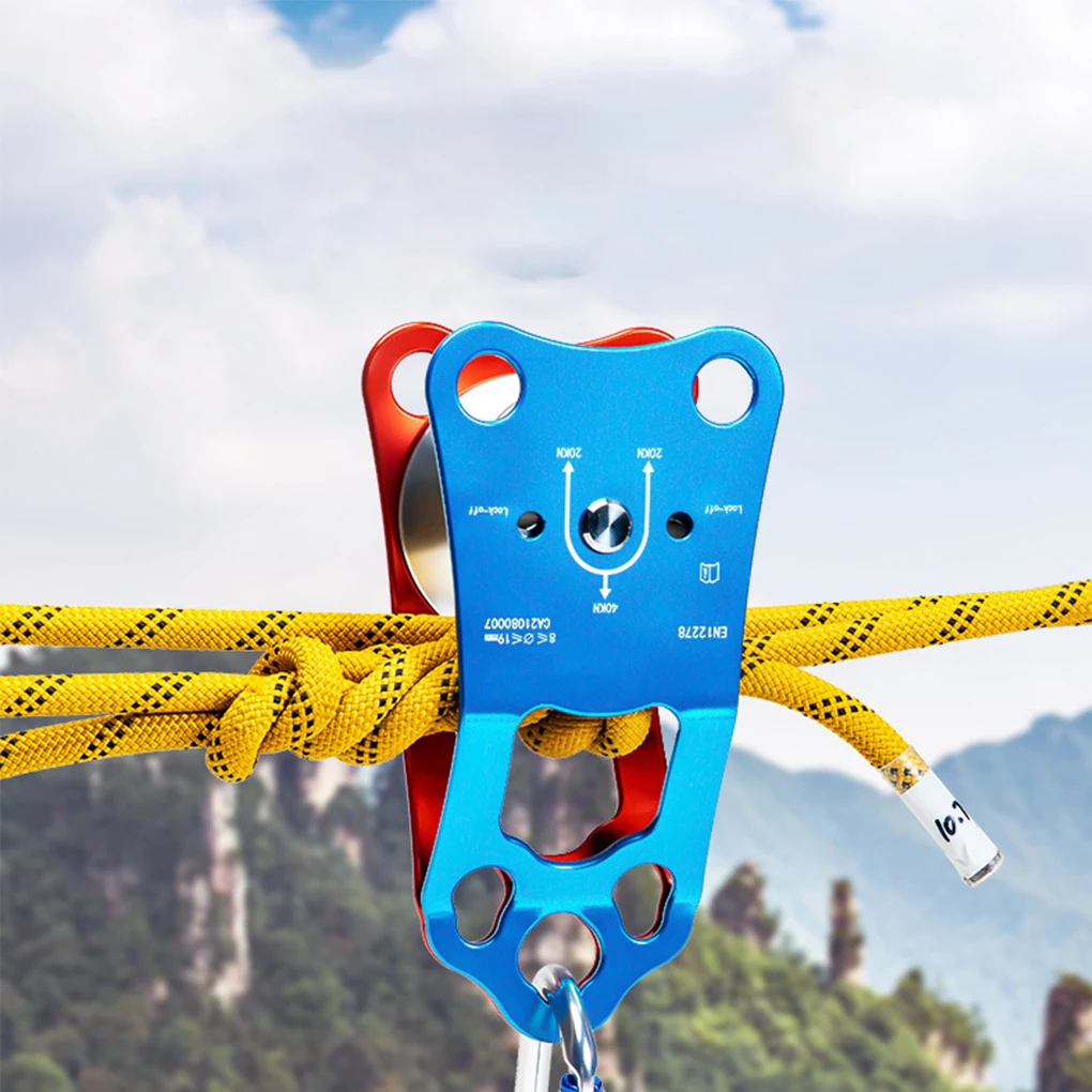 Rock Climbing Pulleys Heavy Locking Hanger Professional Lifting Lanyard High-strength Caving Accessory for Emergency Rescue