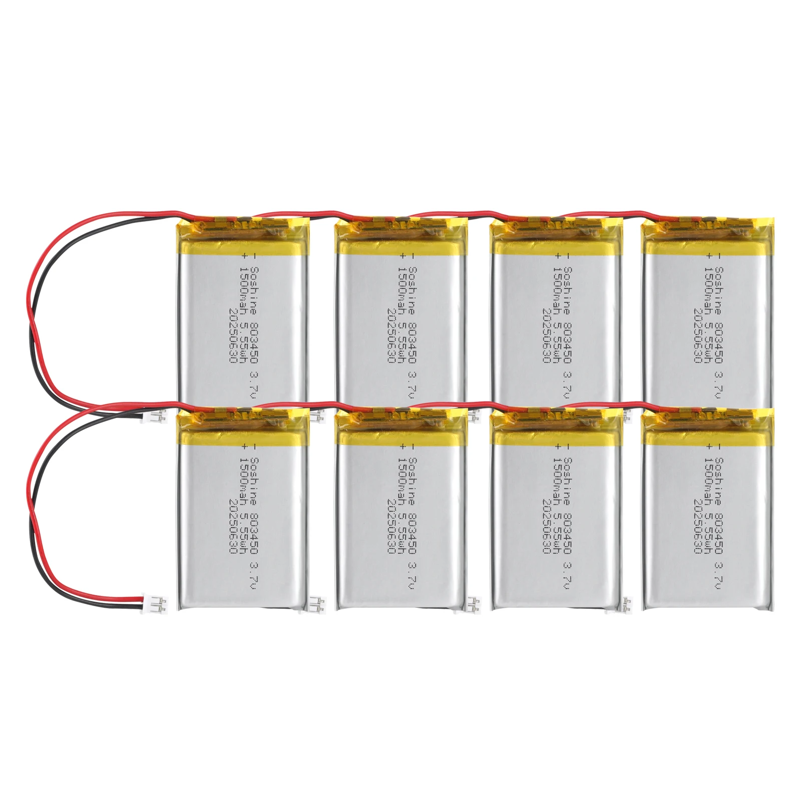 Фото Полимерный литий-полимерный аккумулятор 3.7V 803450 1500mAh с разъемом PH 2.0мм для MP3, DVD, планшетов, камер, GPS, ноутбуков, Bluetooth №1