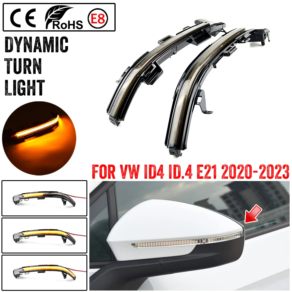 

For Volkswagen VW ID4 ID.4 E21 2020 - 2023 1st Pure GTX Pro LED Dynamic Turn Signal Rearview Mirror Indicator Blinker Light
