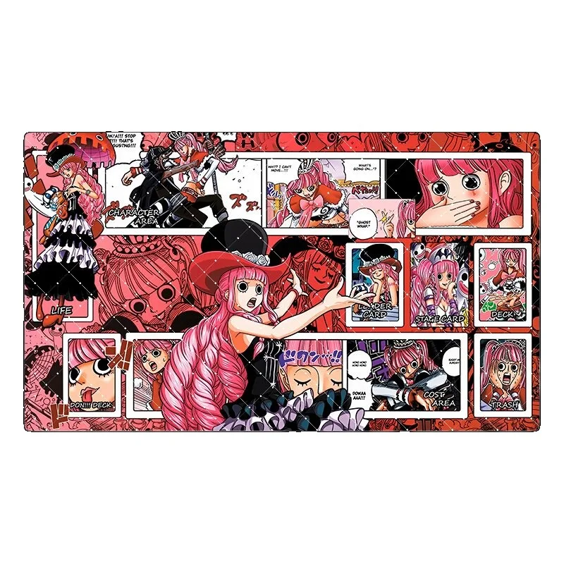 Фото Игровой коврик для карточных игр One Piece Shanks Perona, 600x350 мм, 2 мм, с прошитыми краями, OPCG, Тони Чоппер, резиновый, для настольных игр, подарок №4