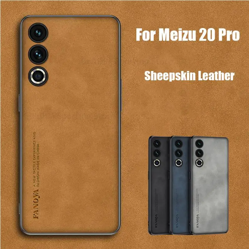 

Funda For Meizu 20 Pro 5G Sheepskin Matte Leather Phone Case For Meizu 20 Pro Ultra Slim Silicone Bumper Cover For Meizu 20 Capa