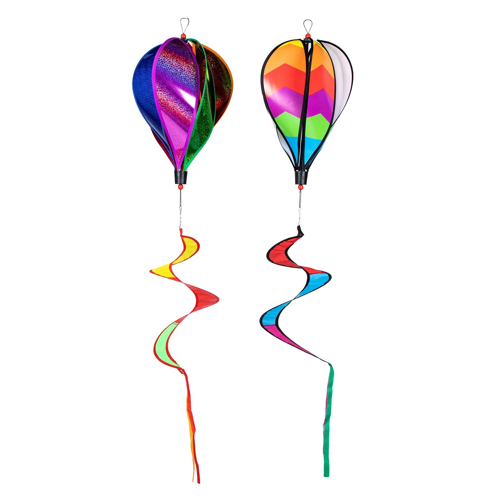 2pcs Hot Air Balloon Wind Spinners Hot Air Balloon Windmill Pendent Yard Decorations