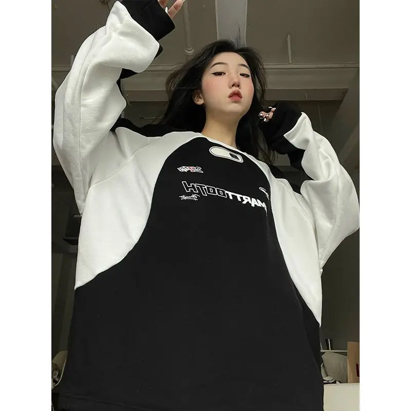 

Women Vintage Korean Acubi Streetwear Aesthetic Tech Hoodies Harajuku Pullover Hippie Sweatshirt Grunge 2000s Tops Clothes