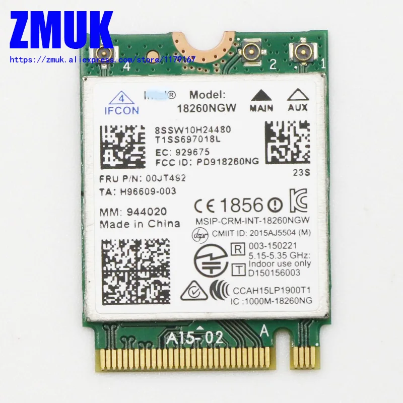 Адаптеры Int Wireless LAN 18260AC 18260NGW для Lenovo, серия X260 T460, P/N 00JT492