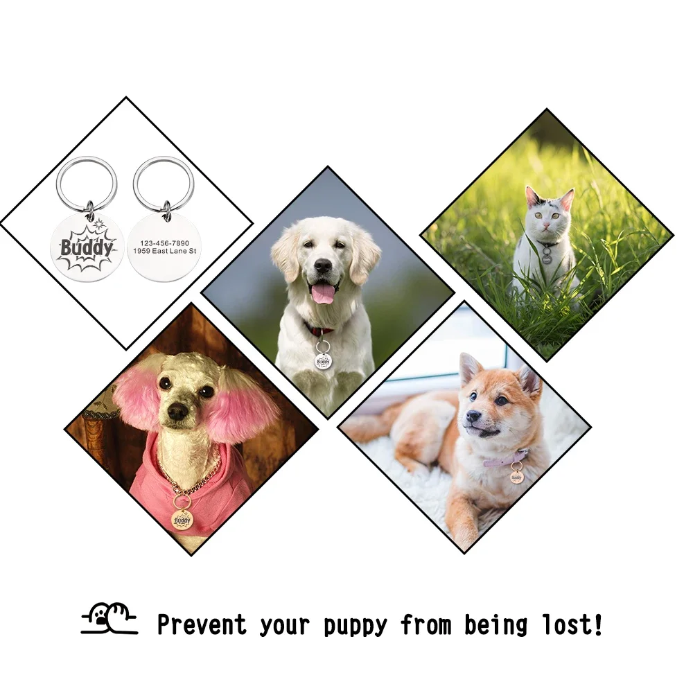 Персонализированные идентификационные бирки для собак кошек домашних питомцев