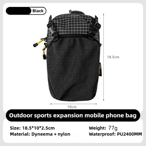 Zakhouder voor een fles waterdyneema, een zak voor een telefoon en een snel gereguleerde riem, een waterdichte nylon 420D voor fietsen, wandelen, kamperen, essentiële items