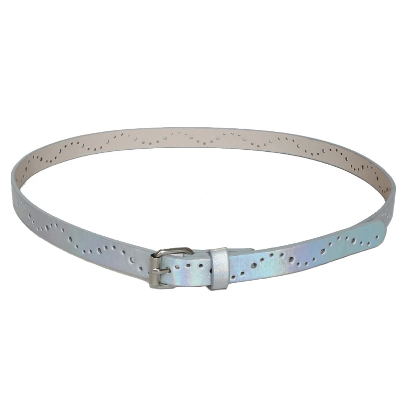 

L93F Womens Belts for Jeans Faux Leather Thin Belt Hollowed Pattern 0.71" Fashion Ladies Casual Belts for Jeans Pant
