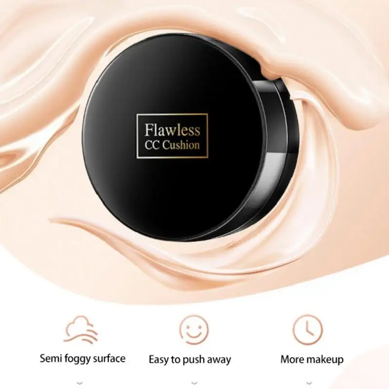 

New Air Cushion CC Cream Moisturizing Concealer Makeup Base Primer Liquid Foundation Long Lasting With Mushroom Sponge Cometic