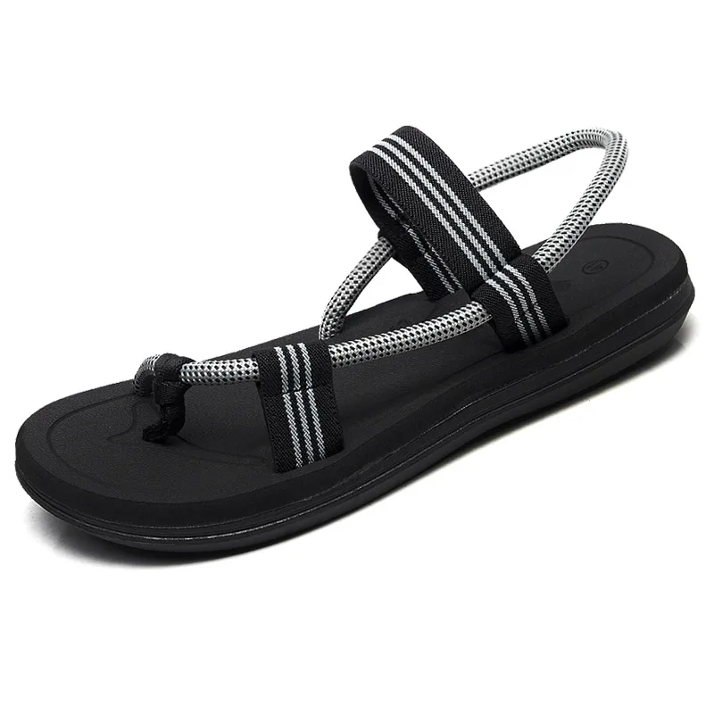 

Мужские сандалии на плоской подошве, коричневые слипоны для пляжа и отдыха, дизайнерские шлепанцы, большие размеры до 45, лето 2018