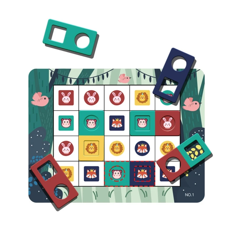 

Children Intelligence Develop Board Game Toddler Wood Animal Skin Shape Color Matching Puzzle Montessori Educational Toy