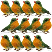 robin bird ornaments 12pcs artificial feather christmas tree decoration crafts for outdoor garden plant decor