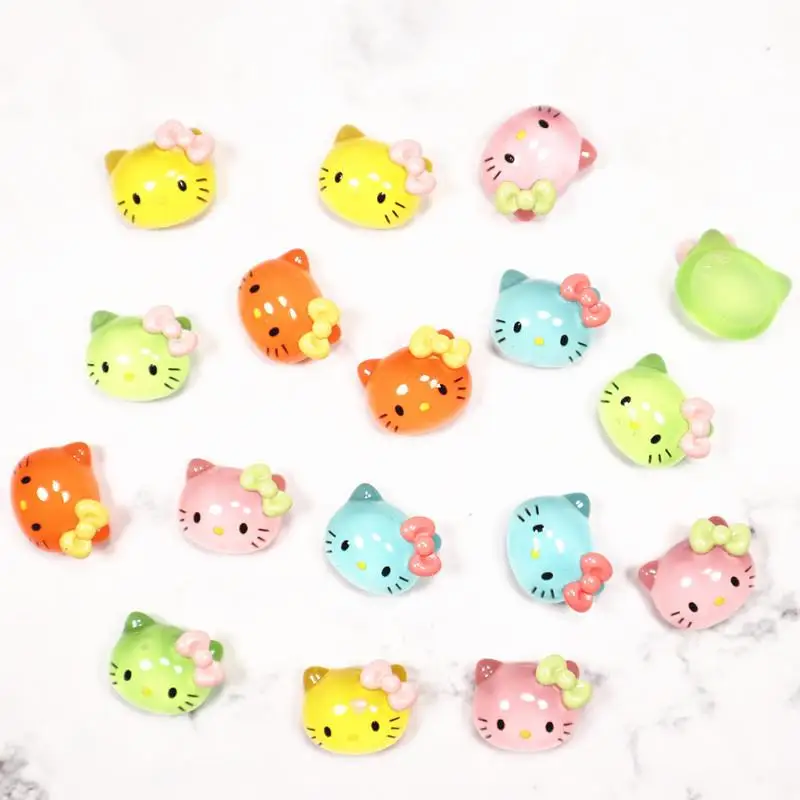 

9 шт. кавайное украшение Sanrios аниме милая кошка Hellokitty мультяшная Кукла Смола 3D Diy аксессуары для дизайна ногтей Игрушки для девочек Подарки