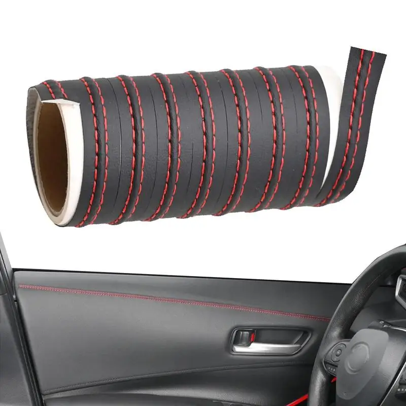 

Car Interior Trim Strips Self-adhesive Leather Automobile Decorative Line Weaving Car Interior Accessories For Instrument Panel