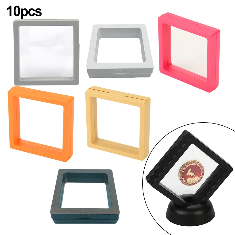 

10pcs Jewelry Display Box Storage Box Gemstone Storage Case Frame Membrane Ring Earrings Necklace Packaging Case Display Holder