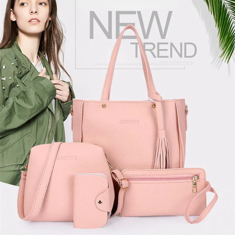 

4 шт./набор, женские сумки из мягкой искусственной кожи