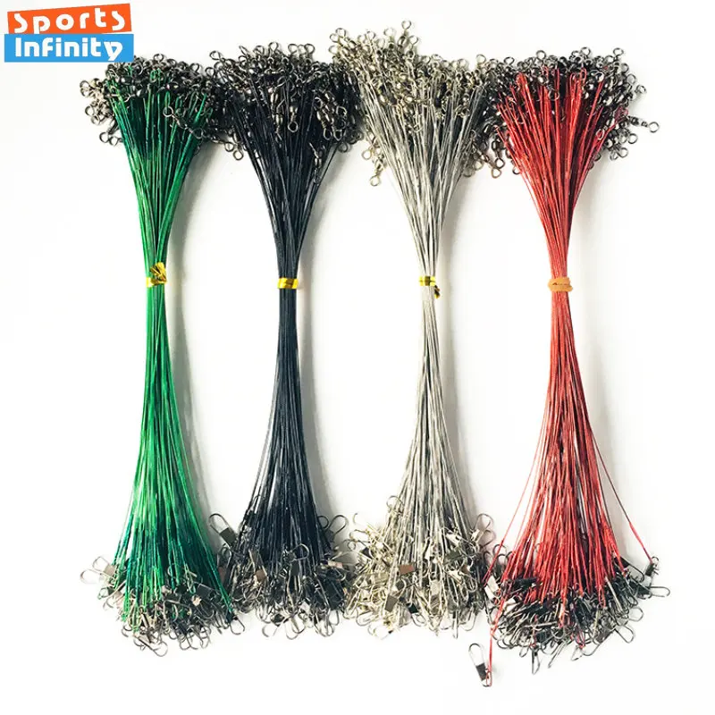 

10 Pcs Kit Anti Bite Steel Fishing Line Steel Wire Leader with Swivel Olta Fishing Accessory Lead Core Leash Fishing Leader Wire