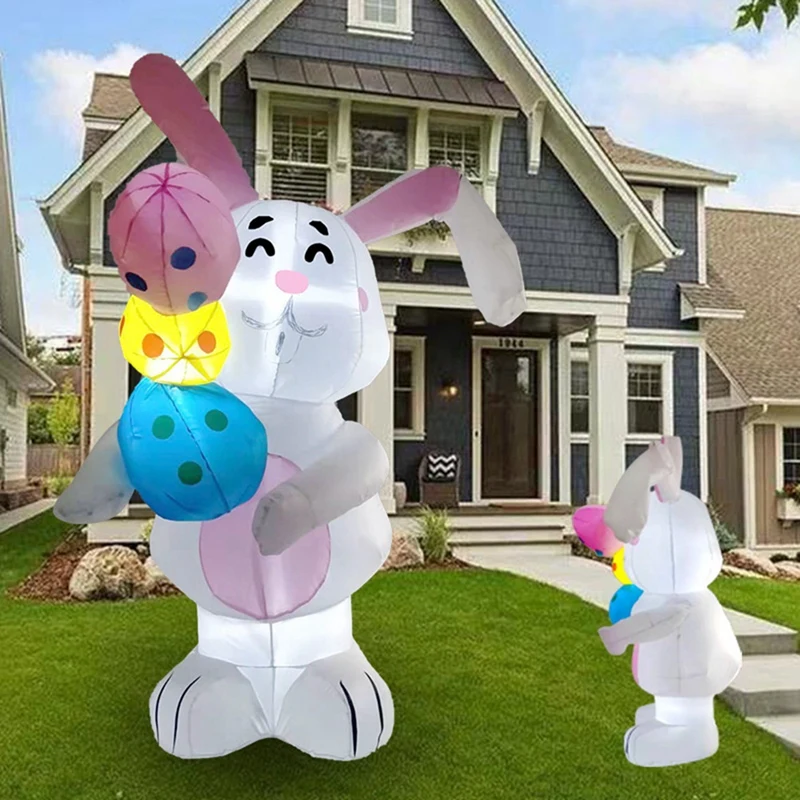 

1.75M Inflatable Easter Bunny Cute Rabbit LED Lamp Inflatable Outdoor Garden Clothing Air Easter Model Toys