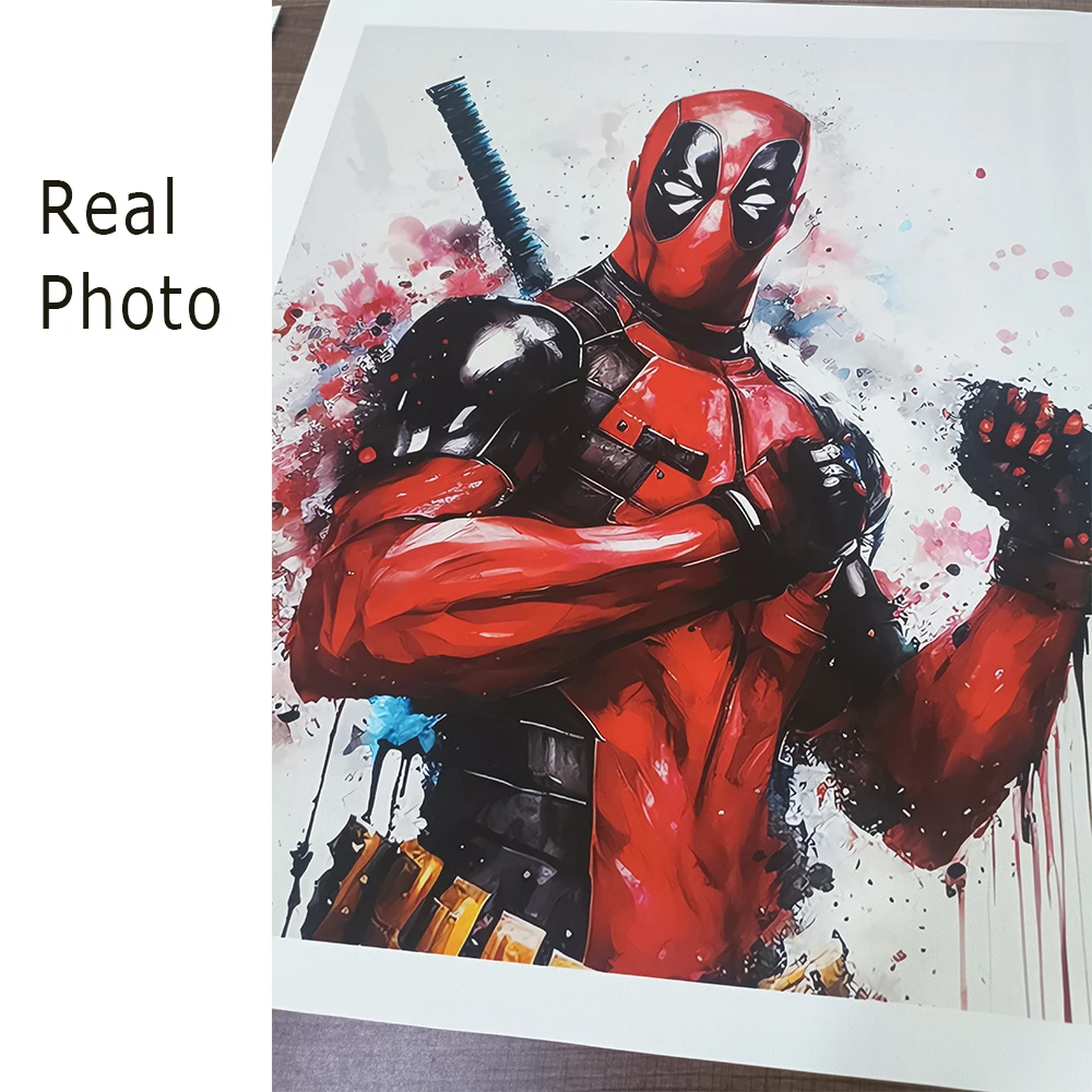 Картина на холсте с изображением супергероя из мультфильма Дэдпул
