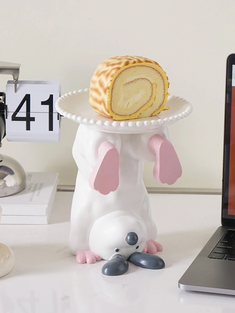 

Домашний декор, креативные перевернутые скульптуры собаки, настольный поднос для хранения, украшения, современные маленькие декоративно-прикладные искусства, мультяшное искусство